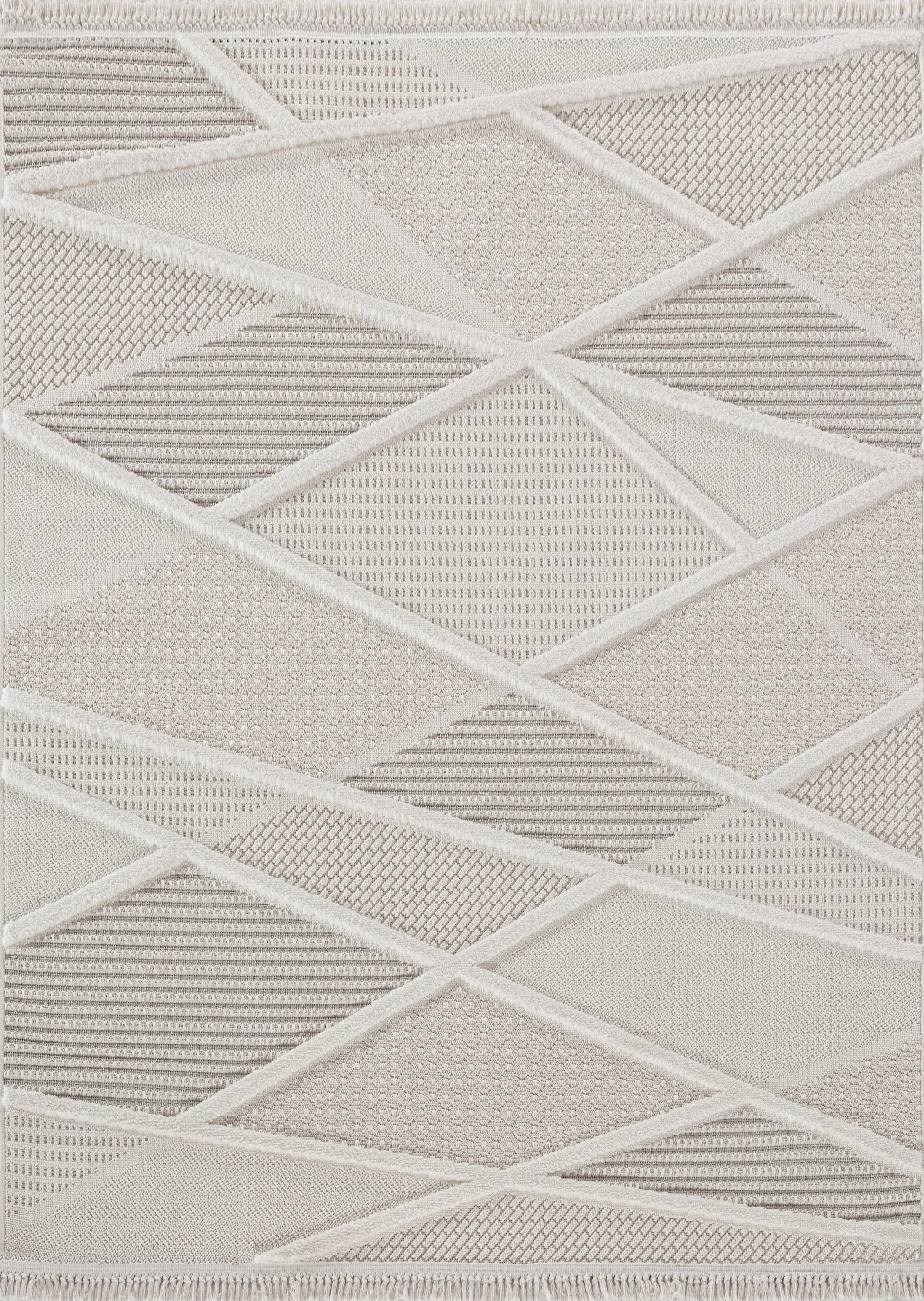 Ayteo Halı Soho 1087 Krem – Geometrik Desenli Modern İskandinav Halı